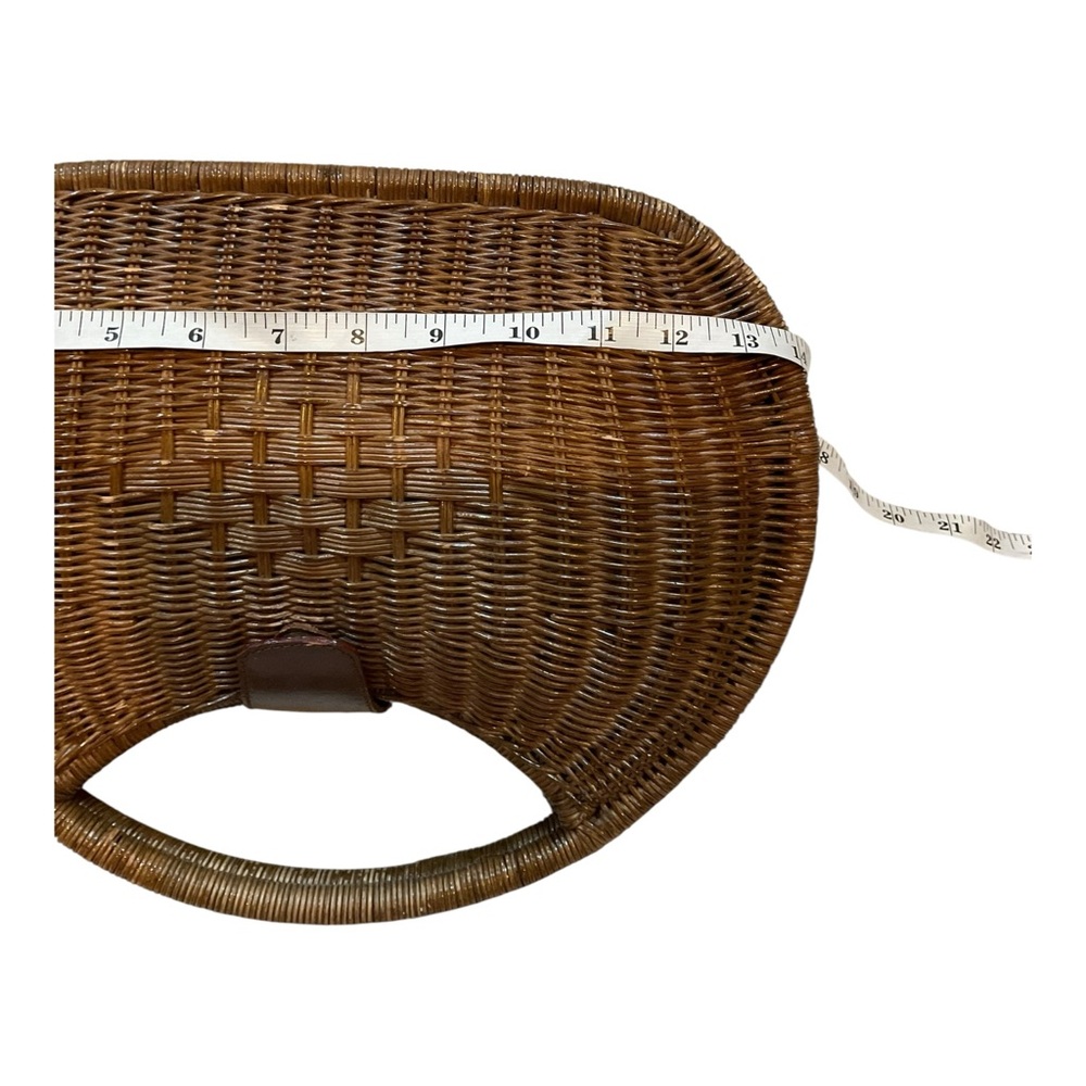 H&M Women’s Retro Look Bright Brown Wicker Rattan Purse Handbag - Picture 16 of 16